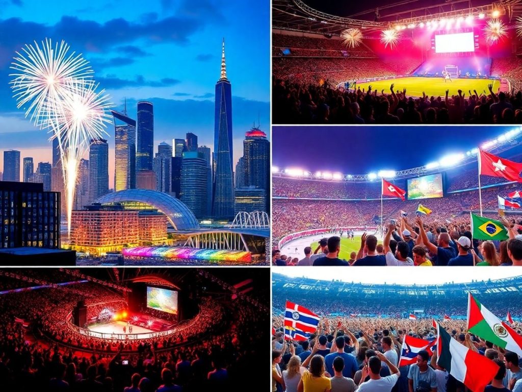 Diverse evenimente internaționale și locuri celebre din 2024.
